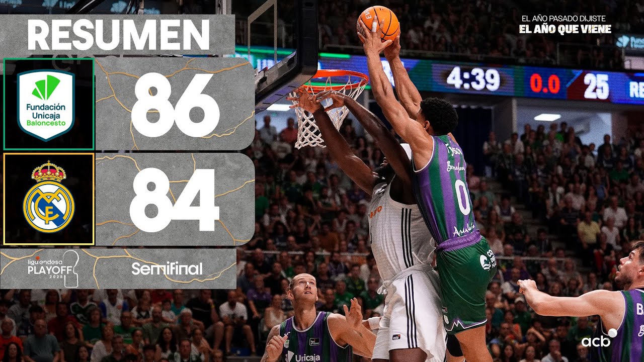 Unicaja - Real Madrid (86-84) RESUMEN | Playoff Liga Endesa 2025