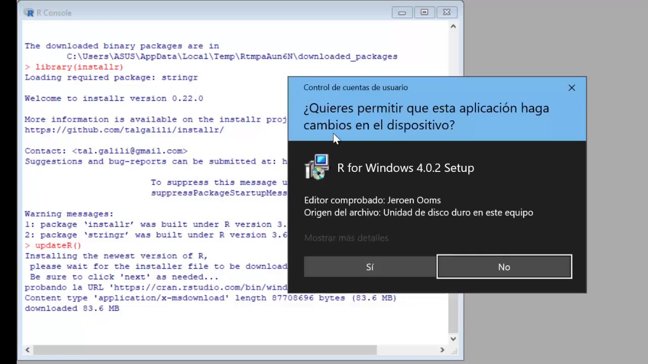 Como actualizar R  a su última versión.