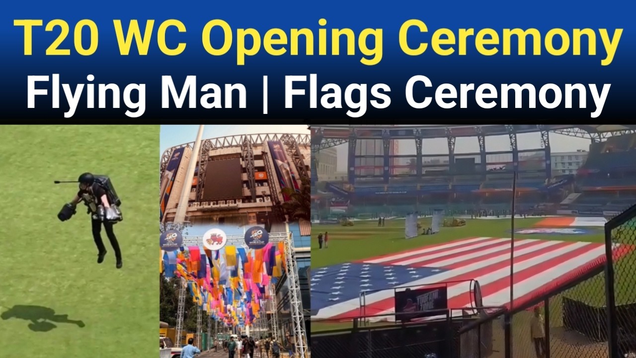 Flying Man For T20 World Cup 2026 Opening Ceremony  | IND vs USA Flags  Ceremony Wankhede Stadium