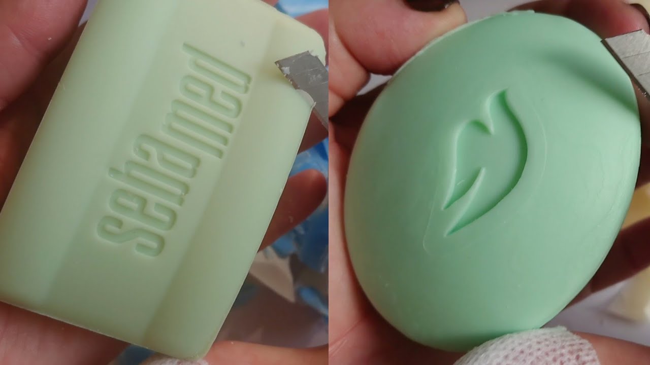 Soap Carving ASMR Relaxing Sounds no talking Satisfying ASMR Video #soapcubes #asmrseife #acmp