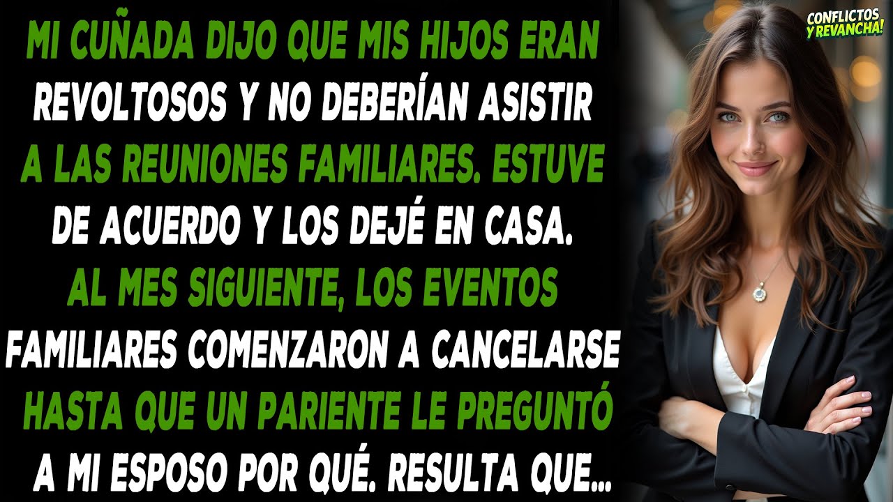 Mi cuñada dijo que mis hijos eran revoltosos y no deberían asistir a las reuniones familiares.