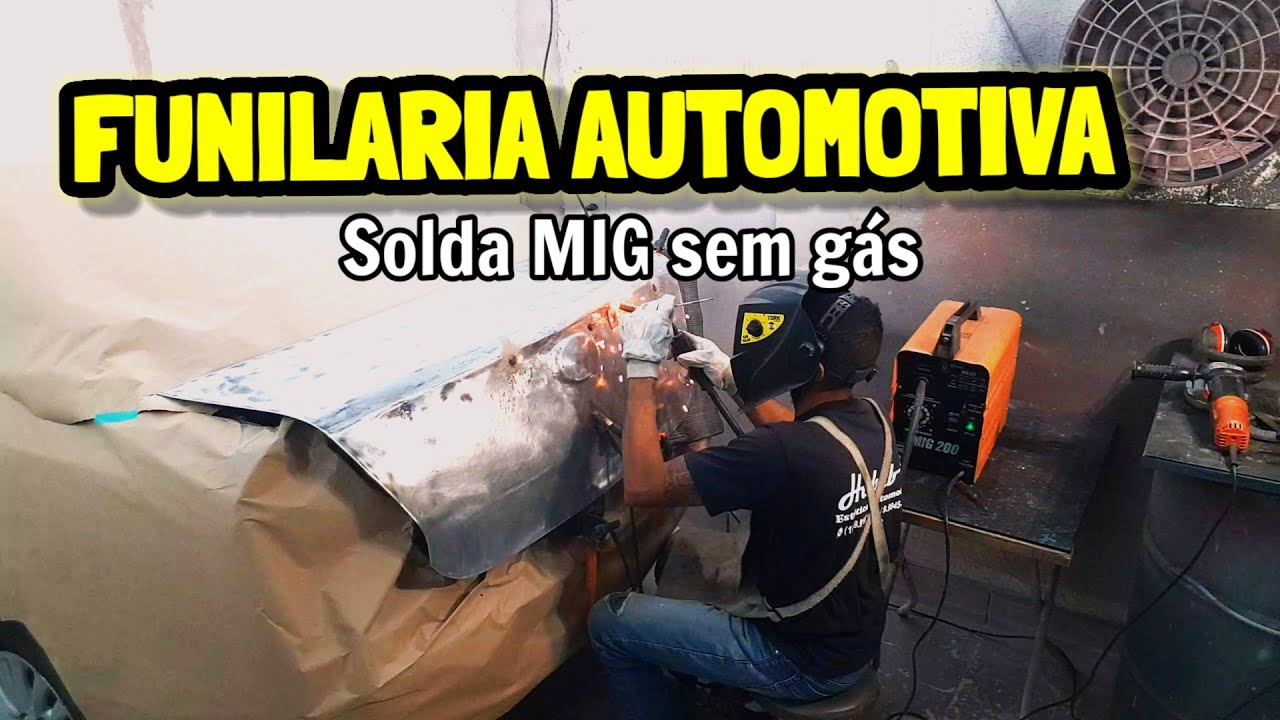 FUNILARIA AUTOMOTIVA: Solda MIG sem g&aacute;s, soldando lata de carro !