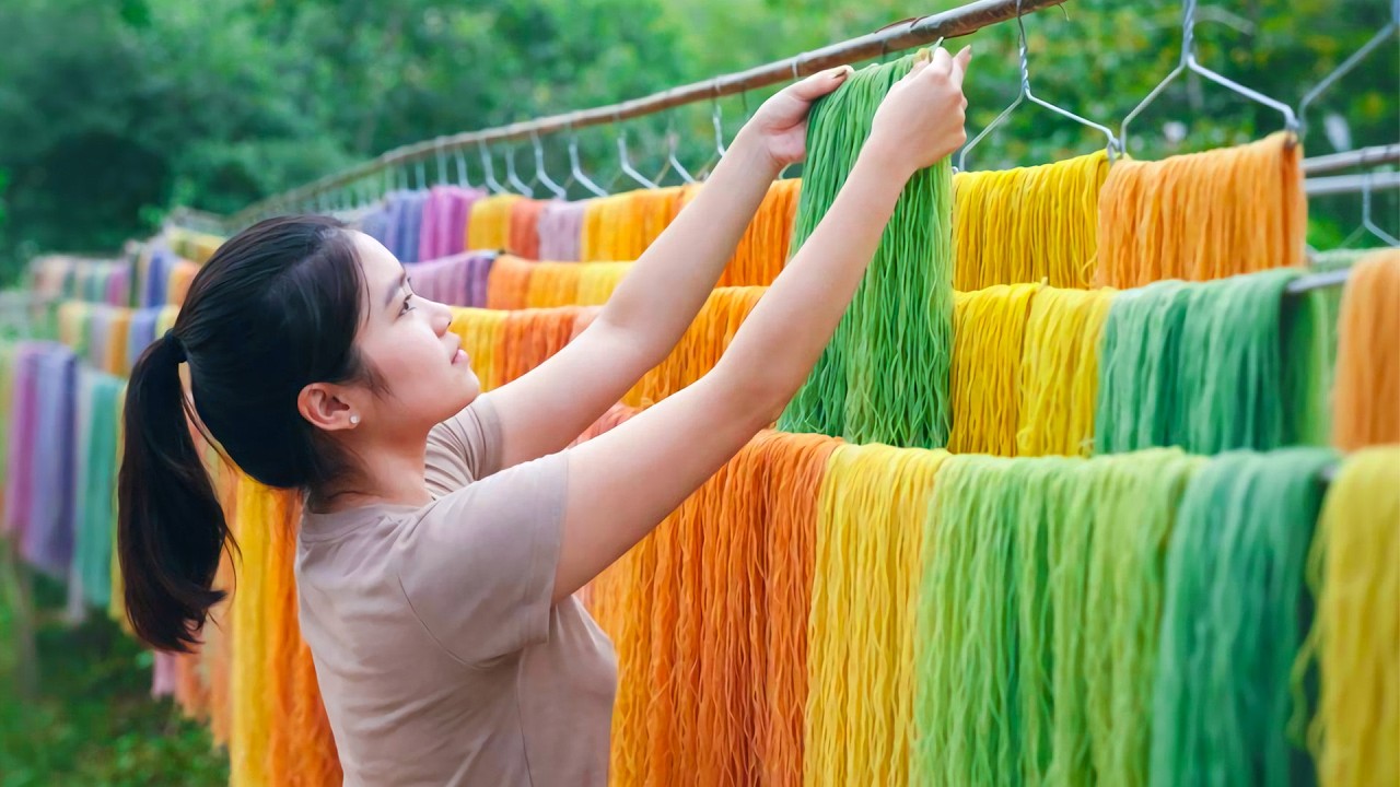 Colorful Vermicelli Process: Making Rice Vermicelli and Cooking The Most Yummy Meat Ball Noodle