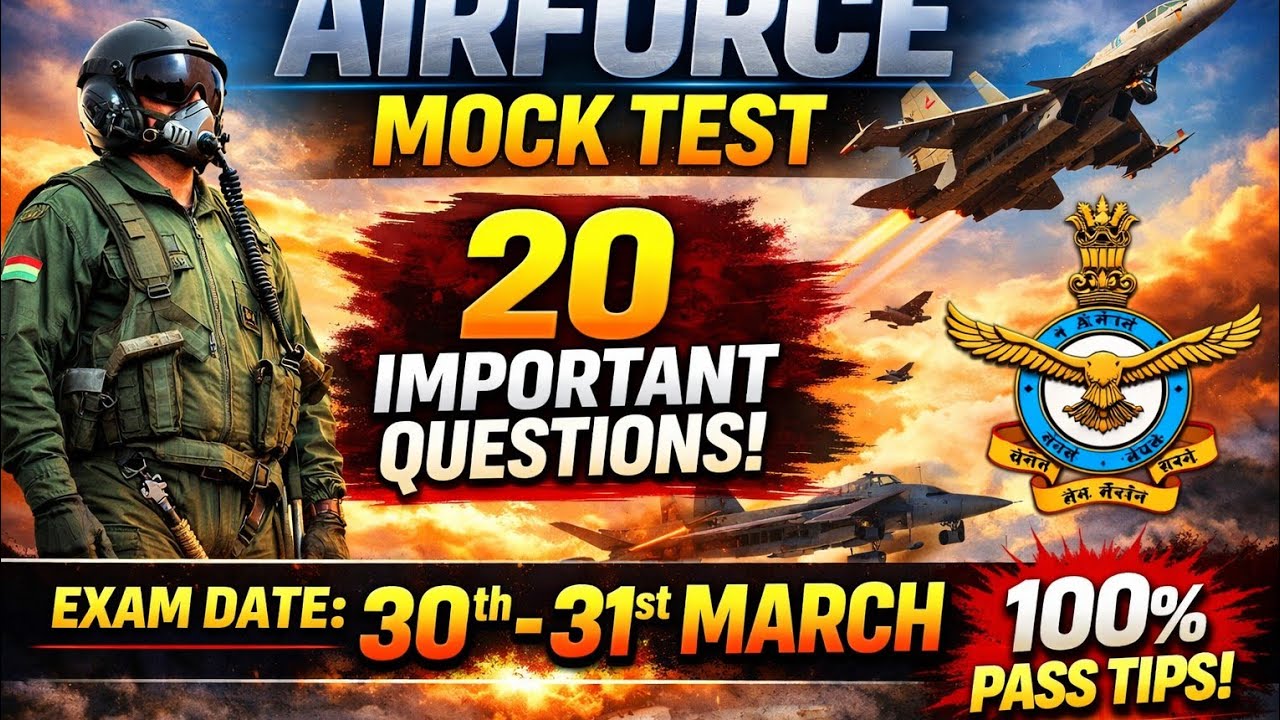 Airforce 2026 Mock Test | 20 Most Expected Questions 🔥 30/31 March Special