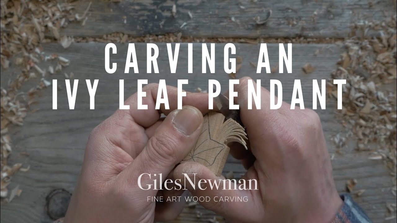 Hand Carving an Ivy Leaf Pendant in Oak Wood (full process)