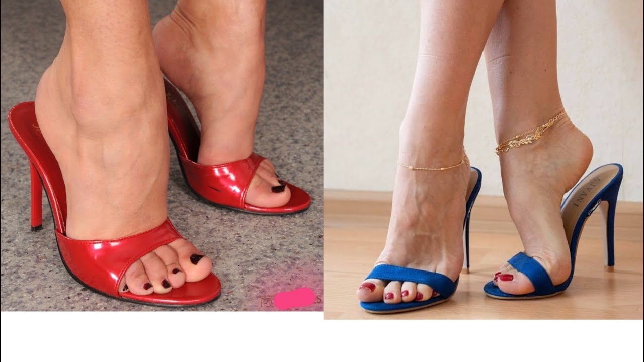 simple and new collection of high heel mule sandals for ladies.