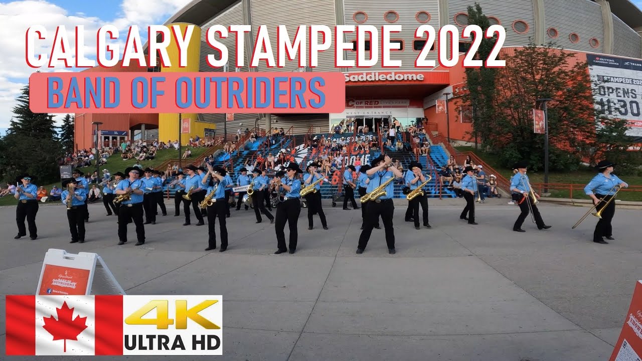 Calgary Stampede 2022,  Day 2 - Excellent Performance by Band of Outriders in 4K