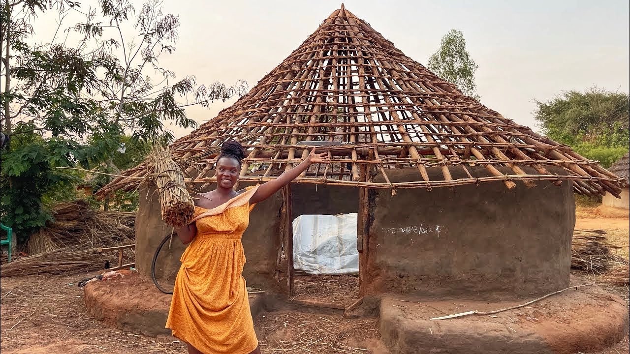 Renovating My Grand Pa’s Village Grass thatched Mud House in West Nile Uganda // Sustainable Living