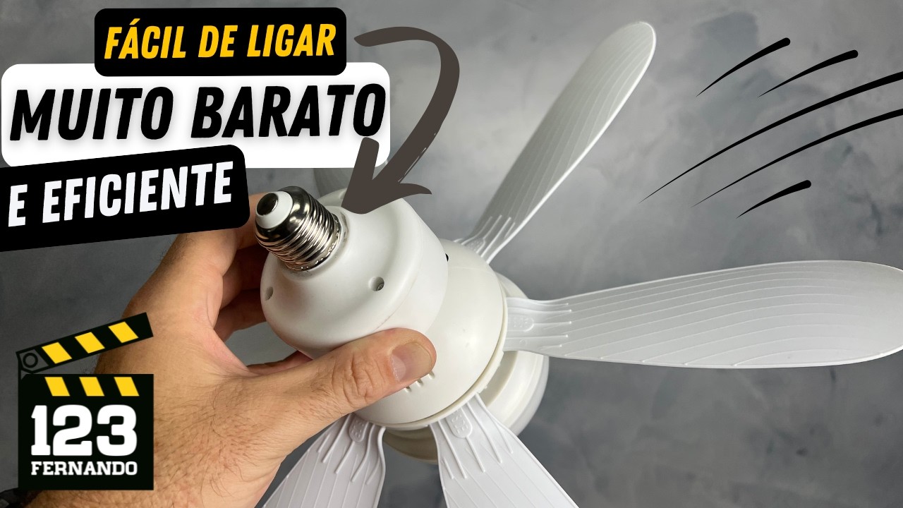PRONTO PARA USAR! VENTILADOR DE TETO PORTÁTIL, BARATO COM CONTROLE REMOTO E ILUMINAÇÃO