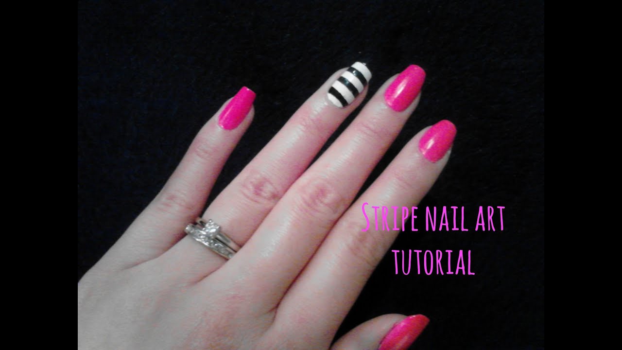DIY Easy Stripe Nail Art Tutorial! Chic Black and White Stripes...