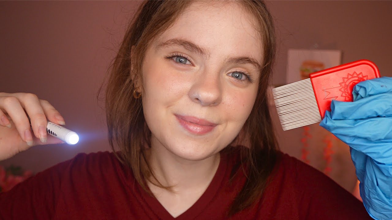 ASMR School Nurse Checks Your Hair For Lice! 💆‍♀️ Nurse Exam Lice Check Roleplay | Scalp massage