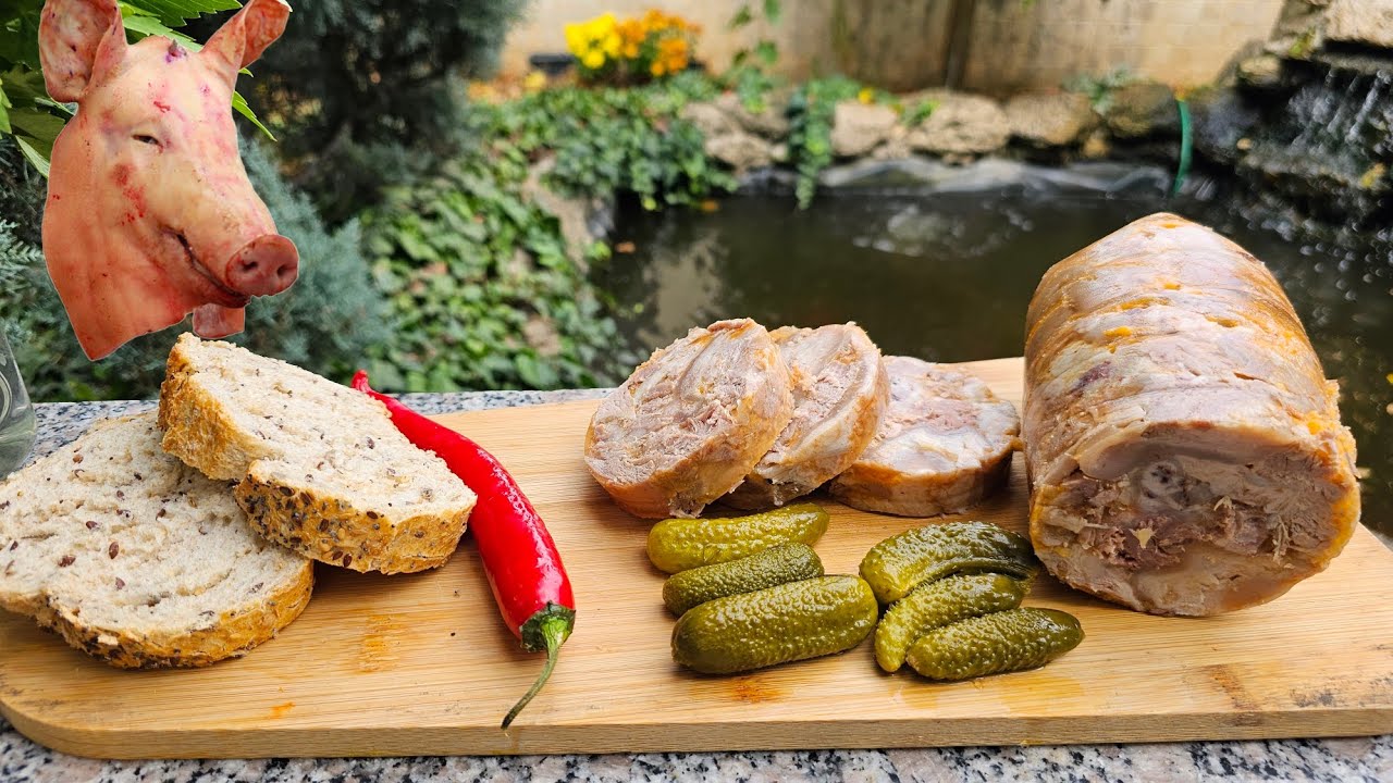 Ciolan(Rasol) de porc presat. Mezeluri de casa delicioase.
