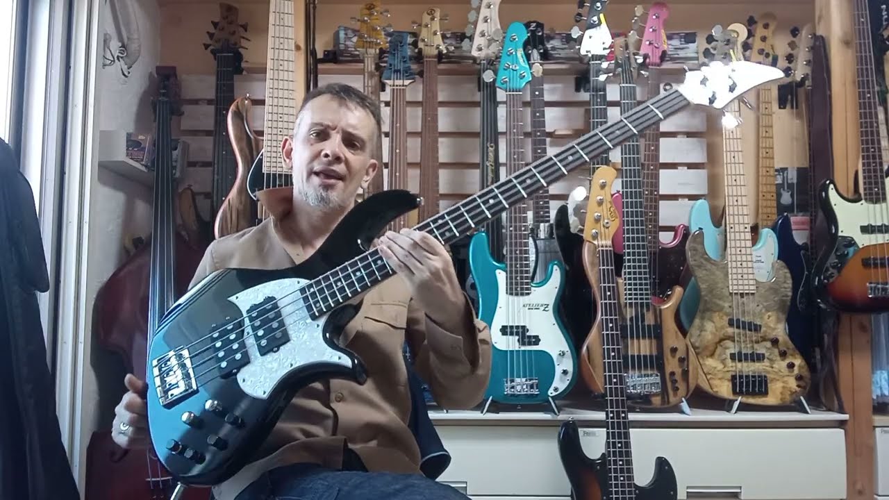 High End Japanese Bass Guitar: Sago Prime Edge Dress Black Preshipment BASS SOUND TEST / SOUND CHECK