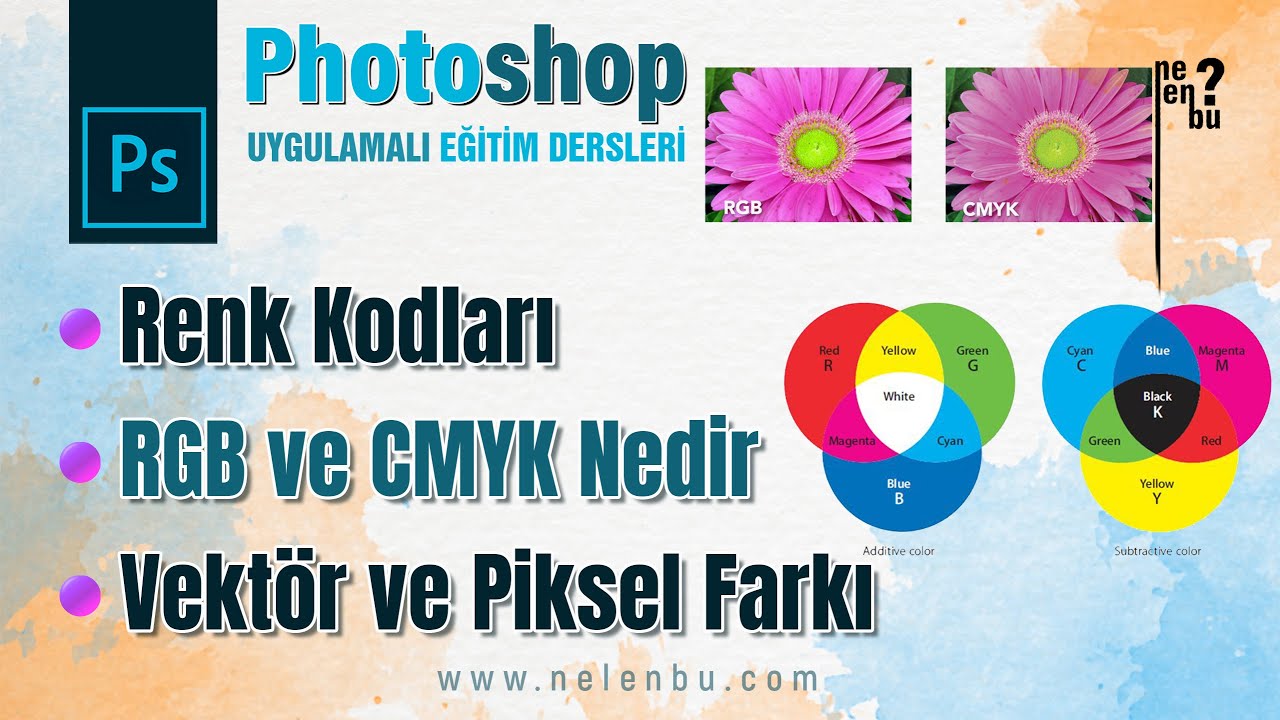 Renk Kodları, RGB ve CMYK Nedir, Vektör ve Piksel Farkı - Photoshop Dersleri