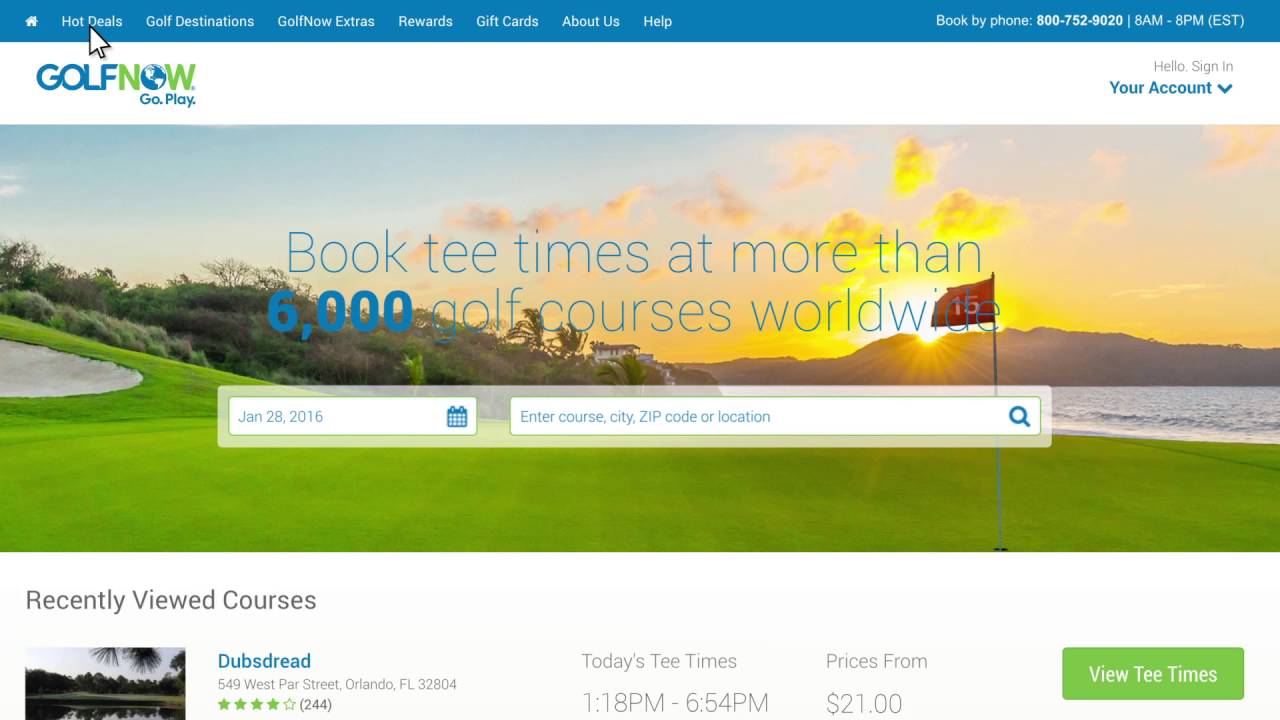 GolfNow.com Web Tutorial