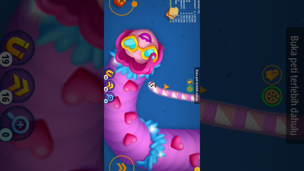 Worms zone game cacing: 🐍 Magic Gameplay 🐍 #cacinggaming #snakegame #wormszoneio #shorts #145
