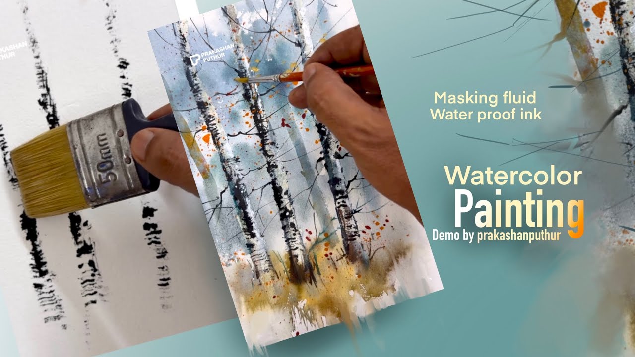Watercolour secrets for beginners | how to use masking fluid and water proof ink
