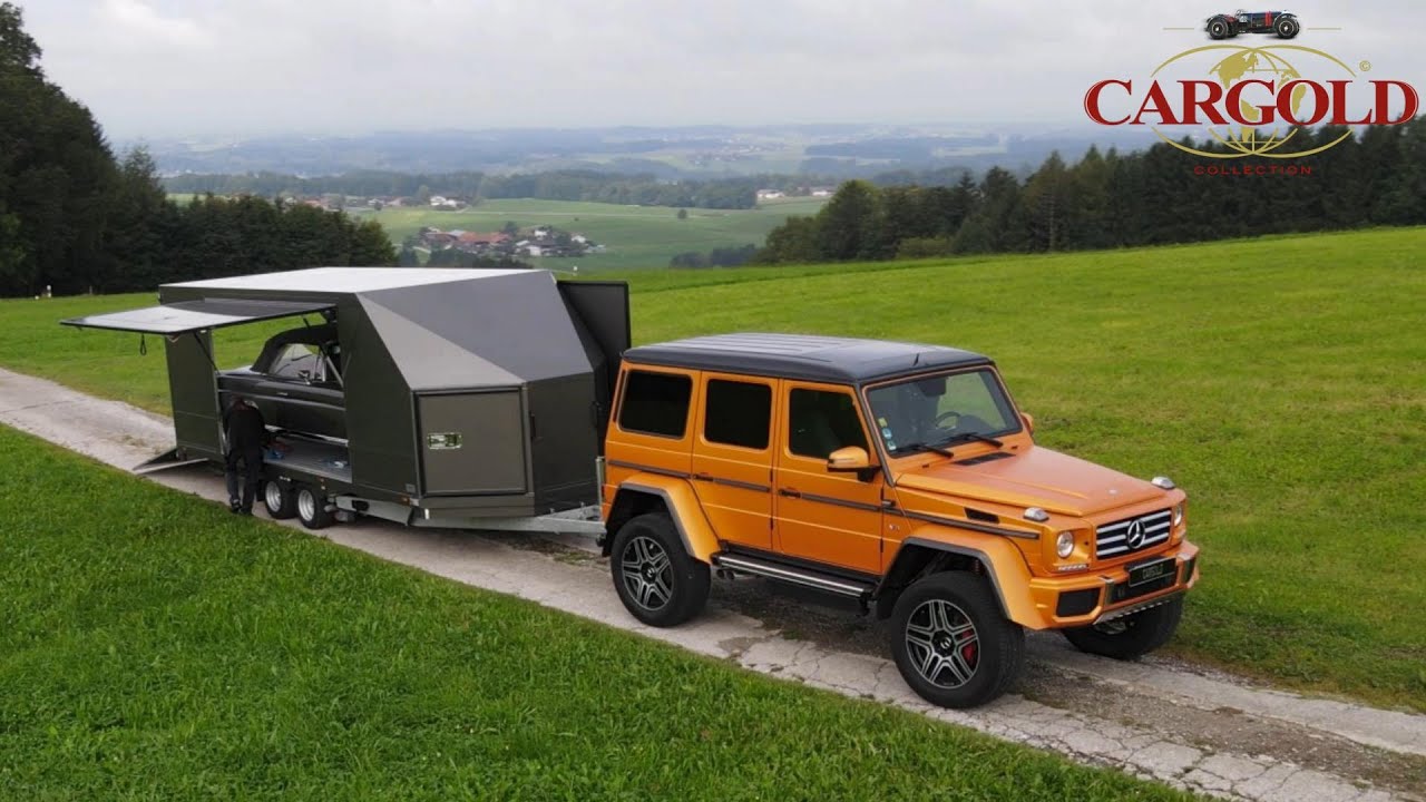 Mercedes G500 4x4², 2016 + Mercedes 280 SE 3.5 Cabriolet, 1971 + Moetefindt Anhänger, 2017