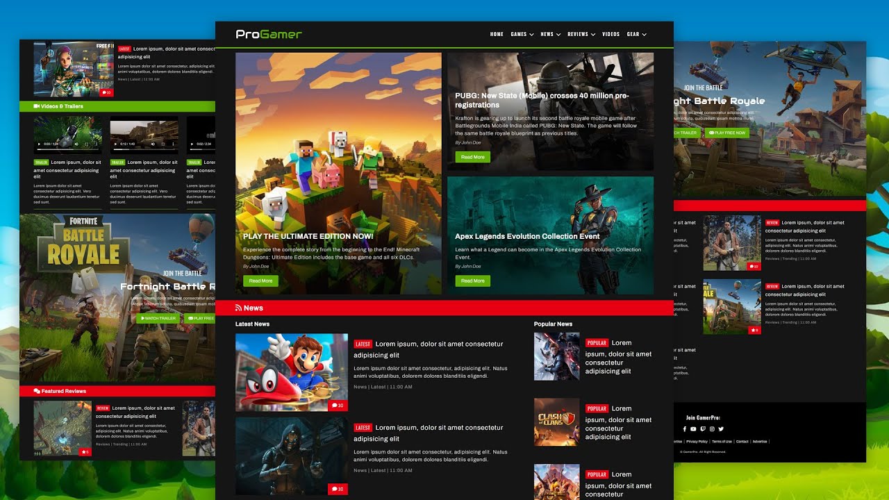 Build A Responsive Gaming Website Using HTML, CSS & JavaScript