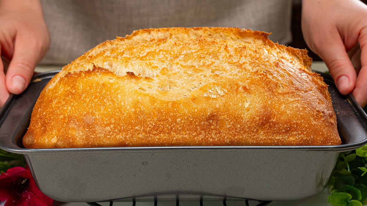 Only 0.3 g Yeast + 3 Simple Ingredients 😲No Kneading! A Gentle Bread Recipe for Beginners!