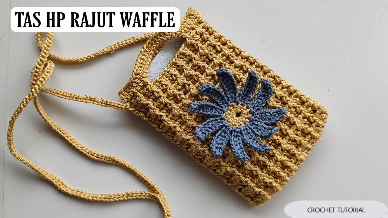 Tas Hp Rajut / Cell Phone Bag Waffle #waffle #bungarajut #mayakholida