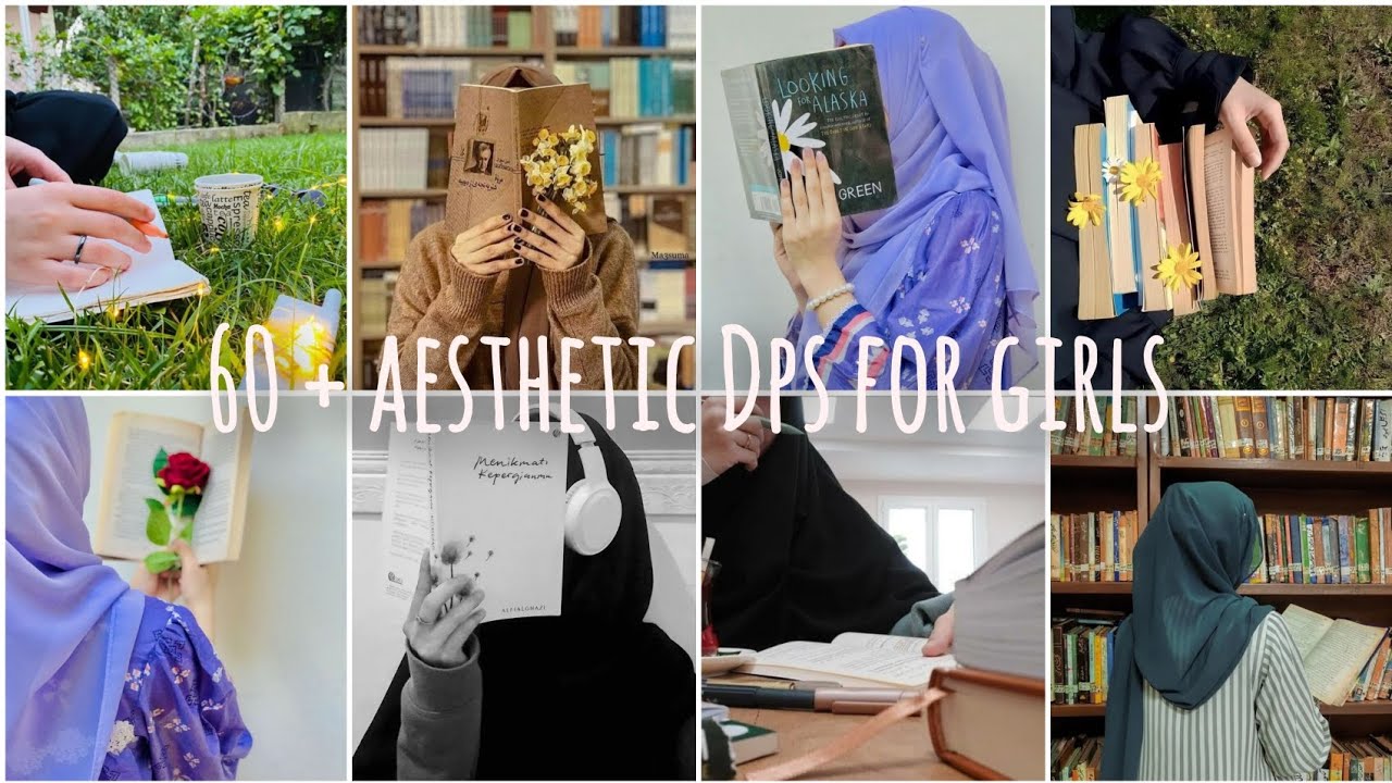 Girls hijab DPS with books |girls aesthetic Dps with books|girls hijab aestheticdps|no music videos 