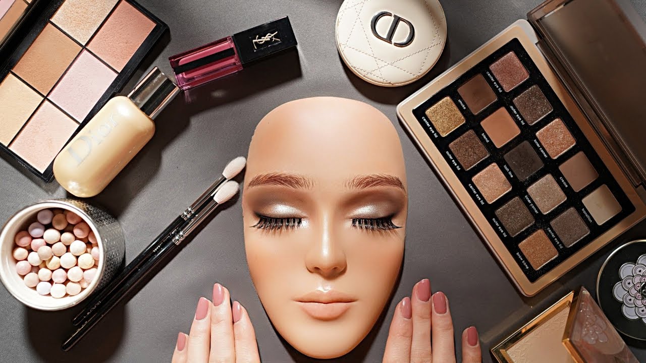 ASMR Soft Glam Makeup on Mannequin - (Soft Spoken)