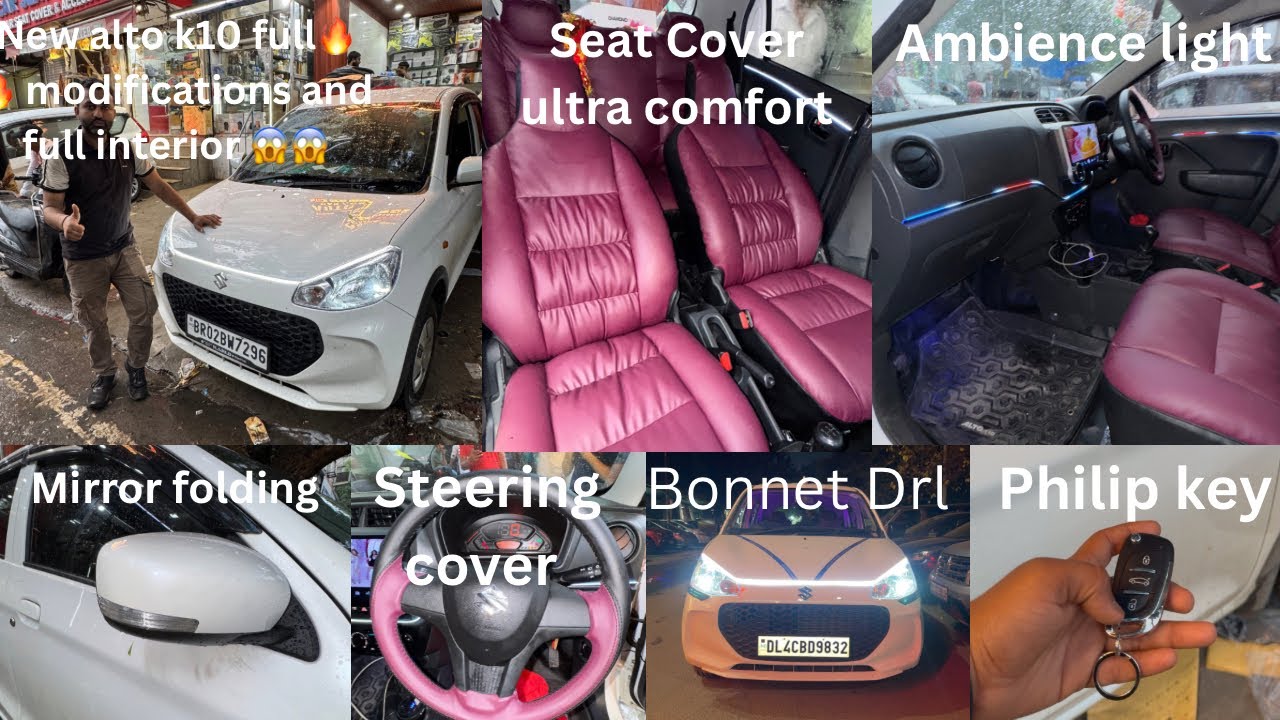 New alto k10 full modifications😱new alto k10 car #accessories #altok10 ✅full interior new alto k10 ✅