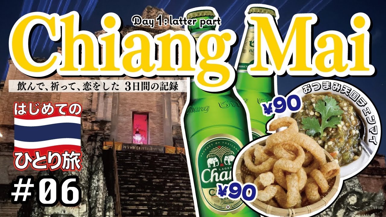 ◈ タイひとり旅 #06◈ おつまみ天国チェンマイ！90円の激旨ローカルグルメ！食べて、祈ったら、恋に堕ちました︙ワットプラシン︙ワットチェディルアン📍タイ | チェンマイ| Thailand