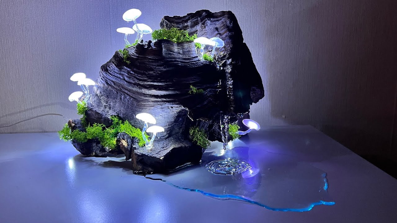 DIY Magic Mushrooms Lamp -  Resin Art