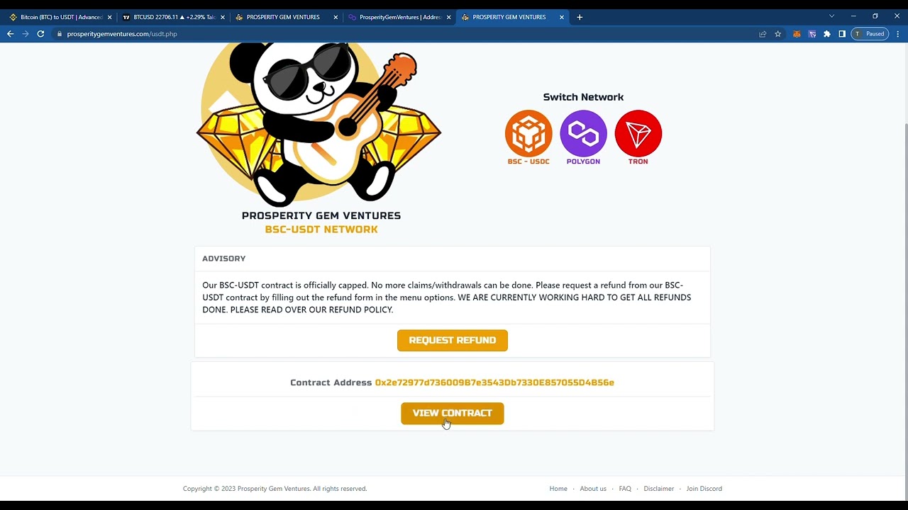 PROSPERITY GEM VENTURES LAST WEEK TO NEW USERS (BSC-USDC)