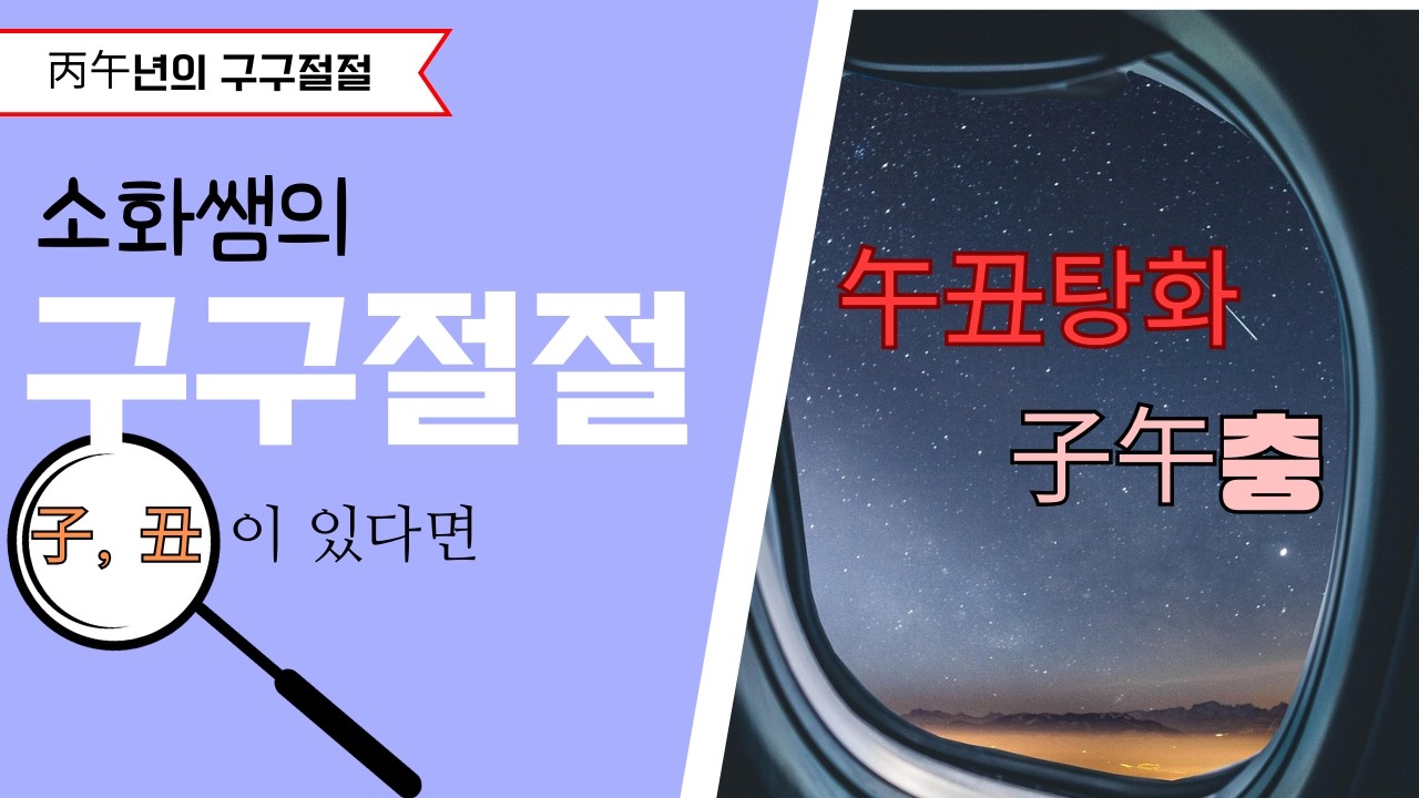 사주에 子수나 丑토가 있어 丙午를 만나면!! [子午충, 午丑탕화]