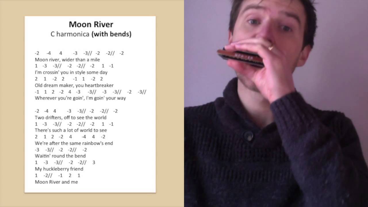 Moon River harmonica lesson (with bends)