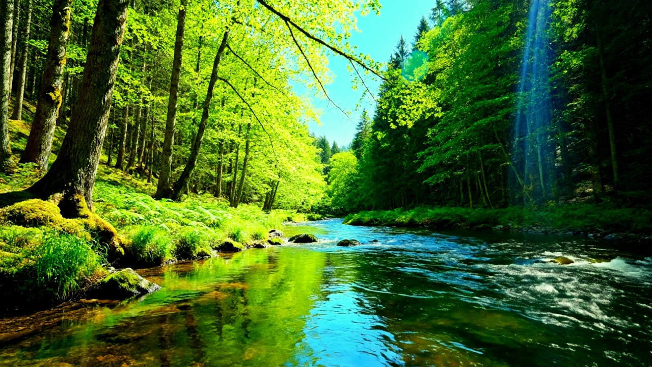 🔴 LIVE 12H Golden Hour Nature Sounds River & Birds