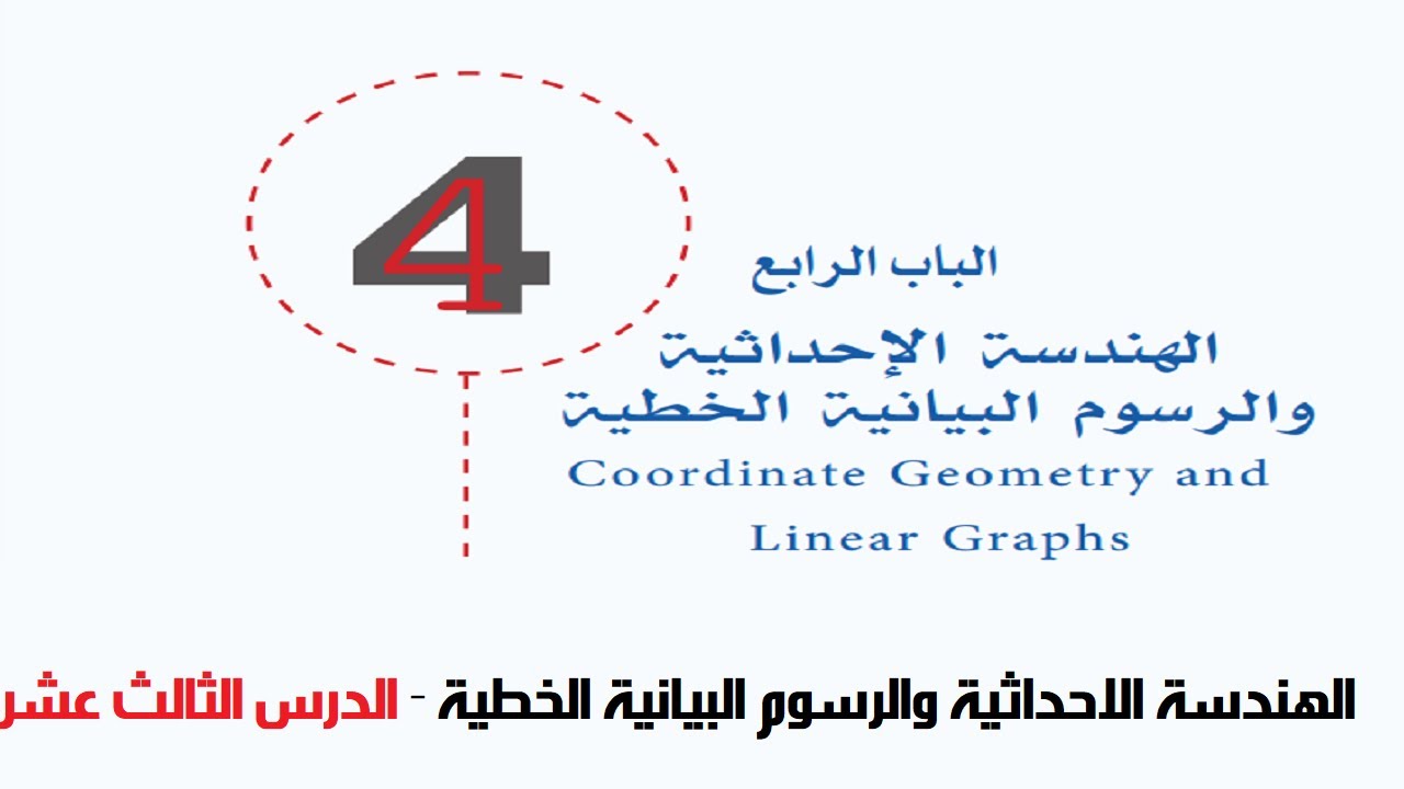 الهندسة الاحداثية والرسوم البيانية الخطية - الدرس الثالث عشر