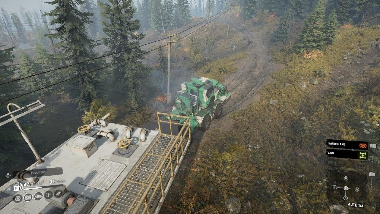 SnowRunner pulling massive load