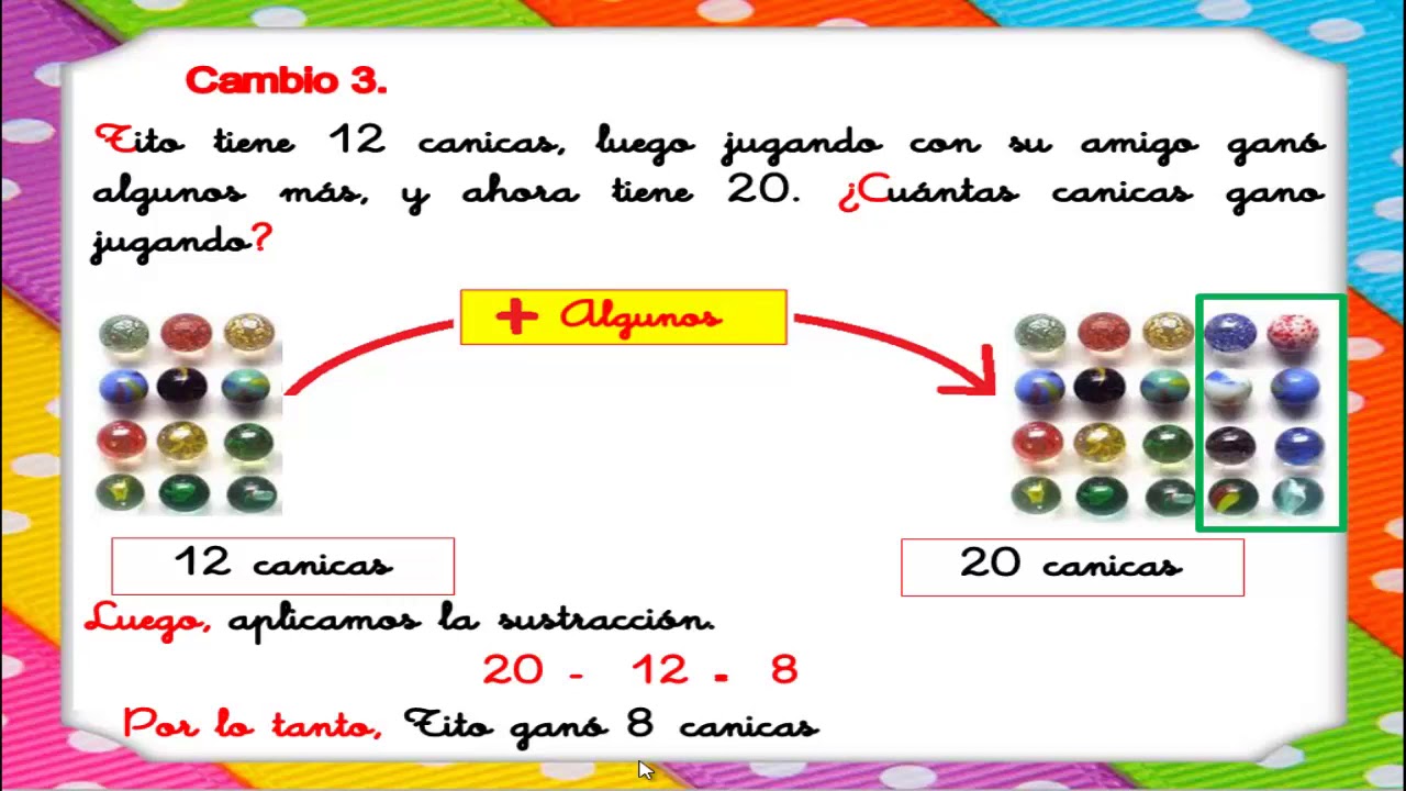 PROBLEMAS ARITMÉTICOS DE CAMBIO 3 Y 4