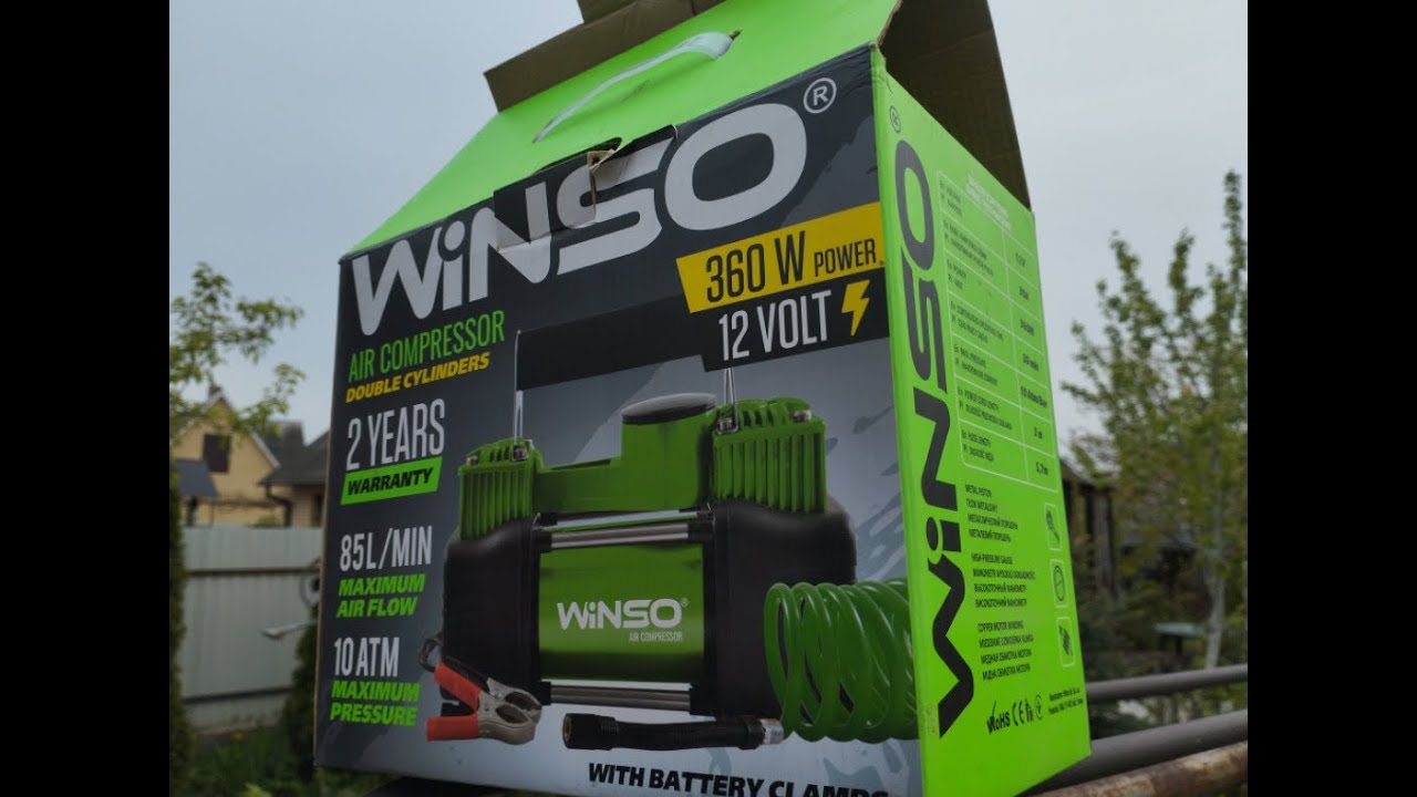 Який автомобільний компресор WINSO в роботі?