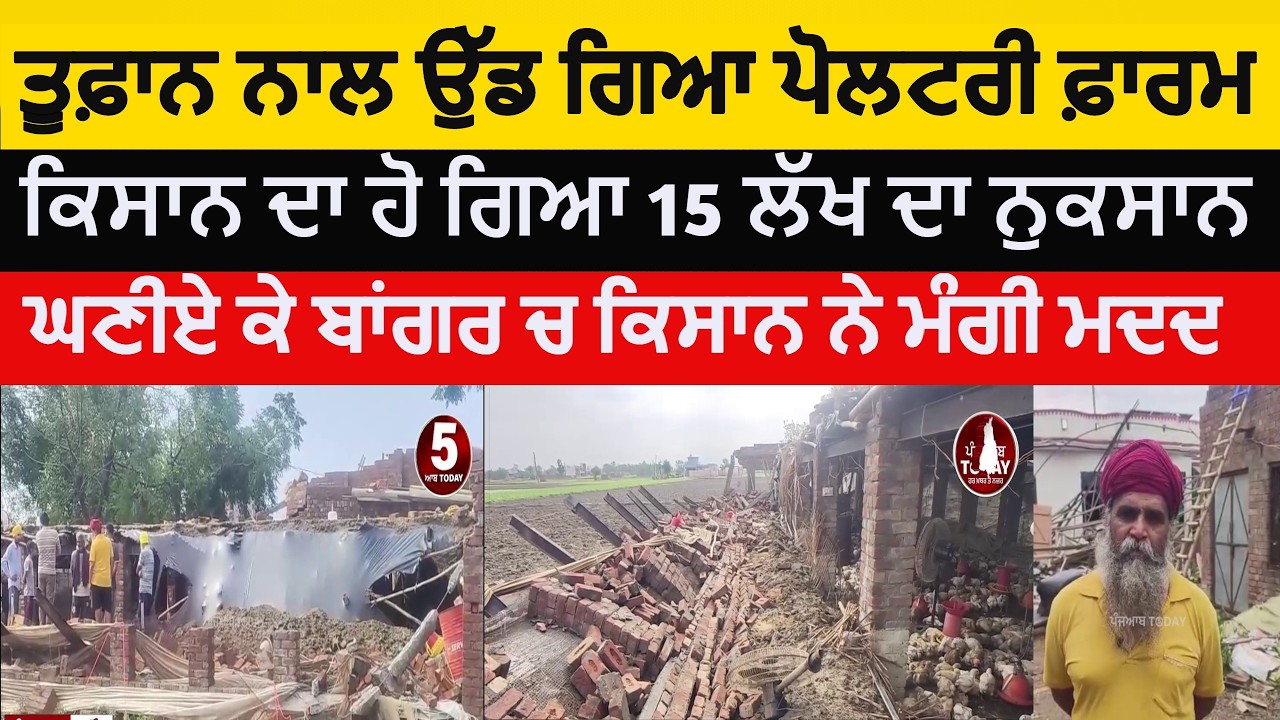 Punjab storm | Poultry farm blown away by storm in fatehgarh churrian | ghaniye ke bangar Storm