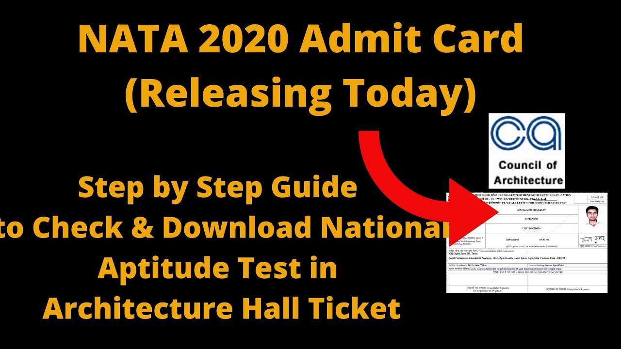 NATA 2020 Admit Card (Releasing Today) - Download National Aptitude Test in Architecture Hall Ticket