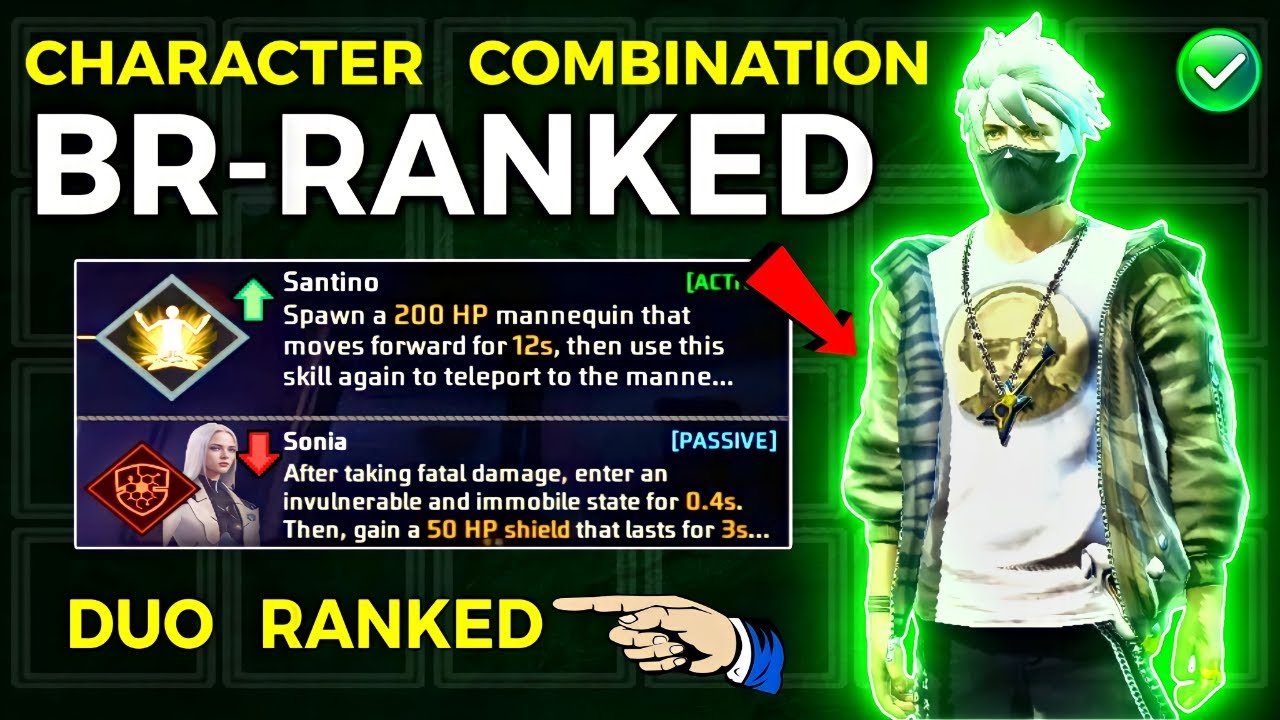 BR ranked (Duo ranked) Character Combination --- Best character combination for free fire