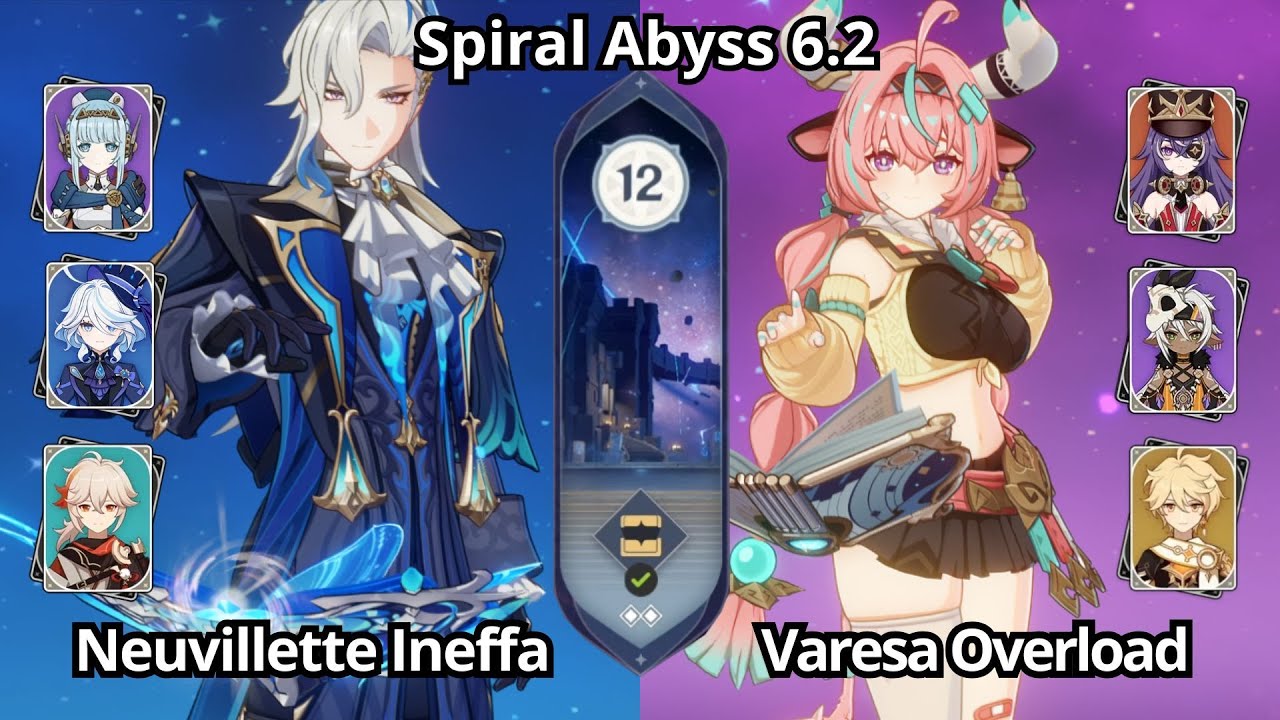 C0 Neuvillette Ineffa & F2P C0 Varesa Overload  -Spiral Abyss Floor 12 Genshin Impact 6.2