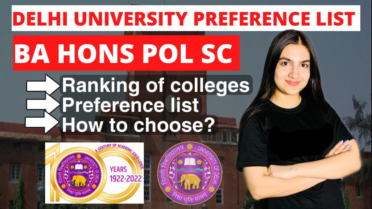 DU Preference list for BA Political Science Honours | Best college ranking DU Admissions 2022 #cuet