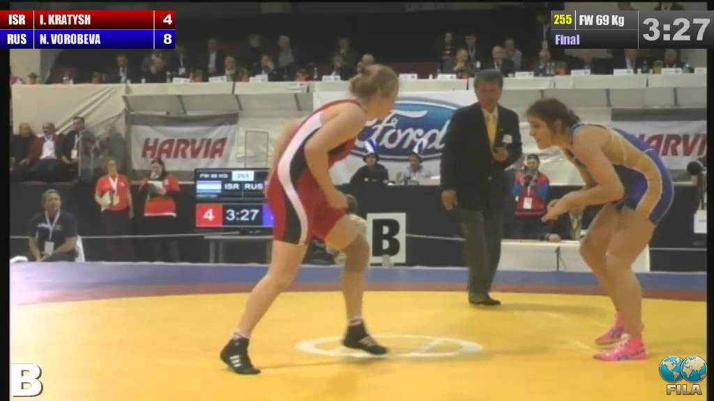 2014 European Wrestling Championships Final FW 69 Kg (ISR) Llana KRATYSH vs (RUS) Natalia VOROBEVA