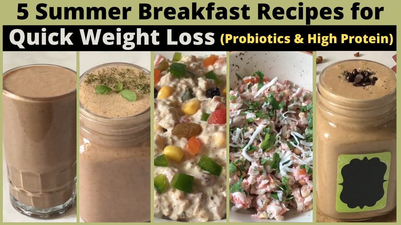 5 Indian Summer High Protein & Probiotic Vegetarian Breakfast Recipes For Quick Weight Loss | Hindi
