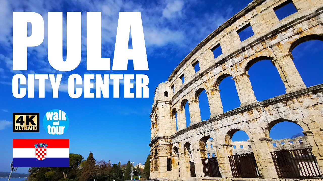Exciting Virtual Walk at Pula Arena and City Center in 4K UHD (60 fps)