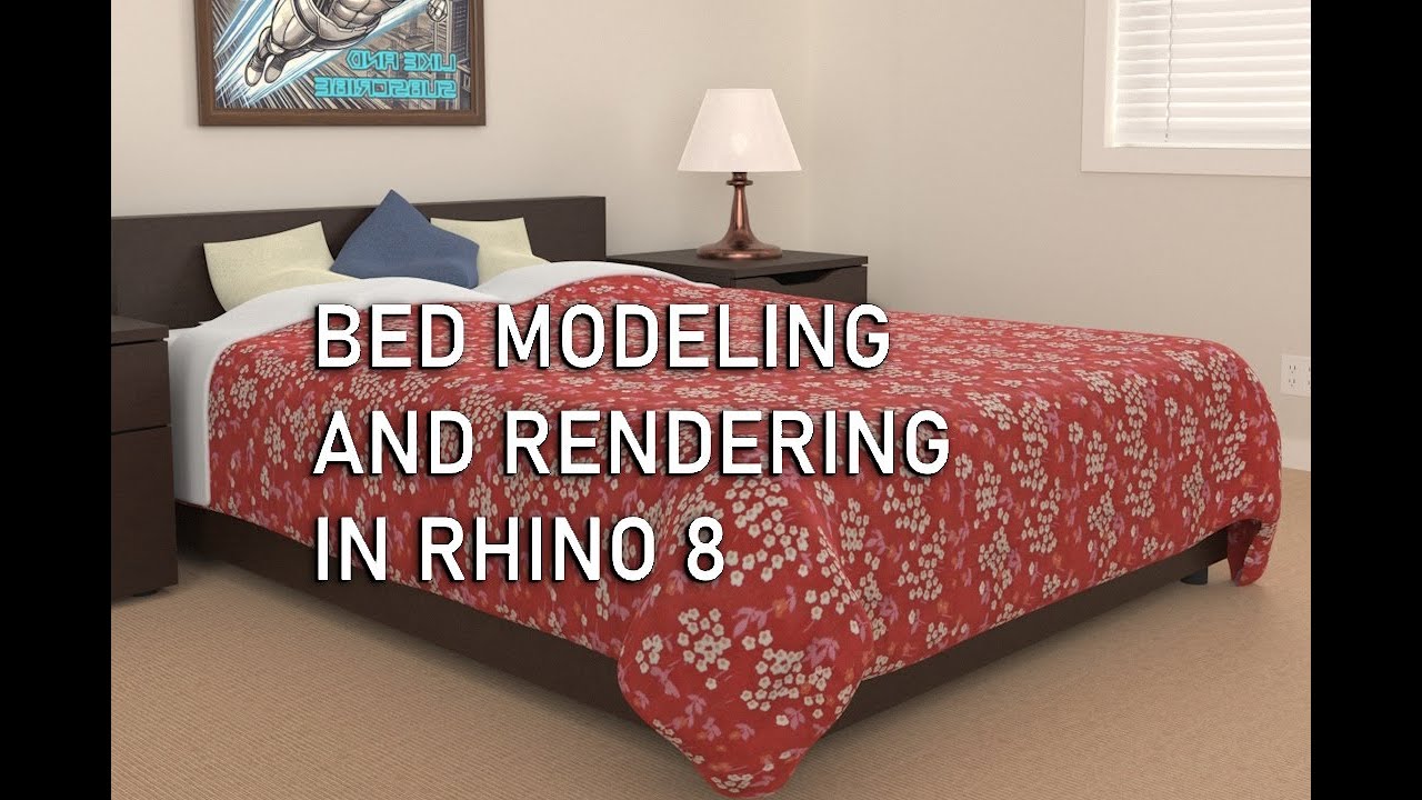 Bed Modeling and Rendering in Rhino 8