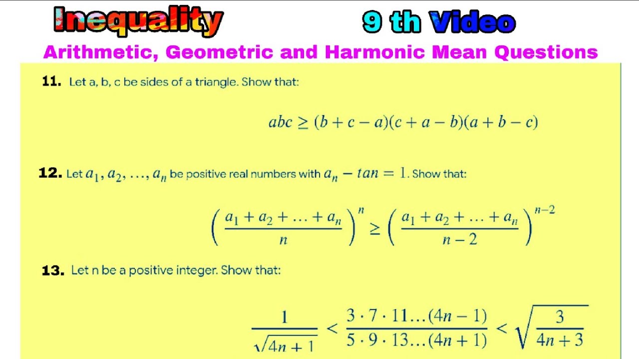 Arithmetic, Geometric and Harmonic Mean Questions | 