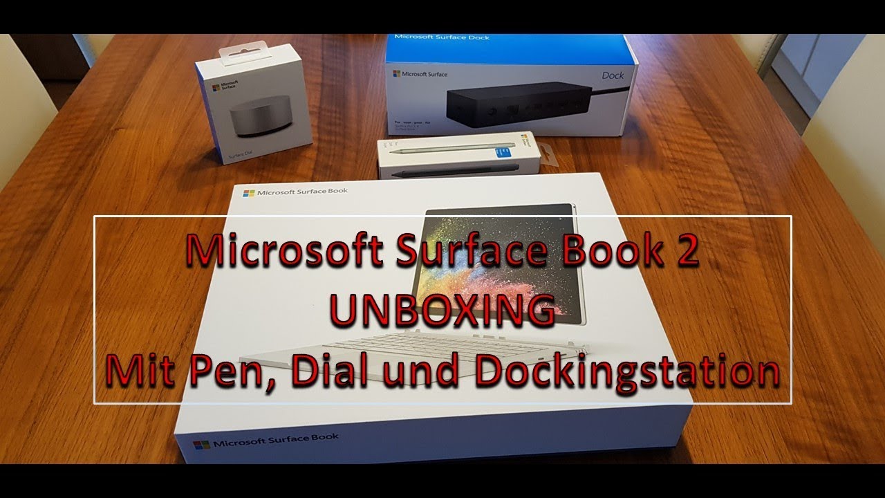 Microsoft Surface Book 2 unboxing german 4k