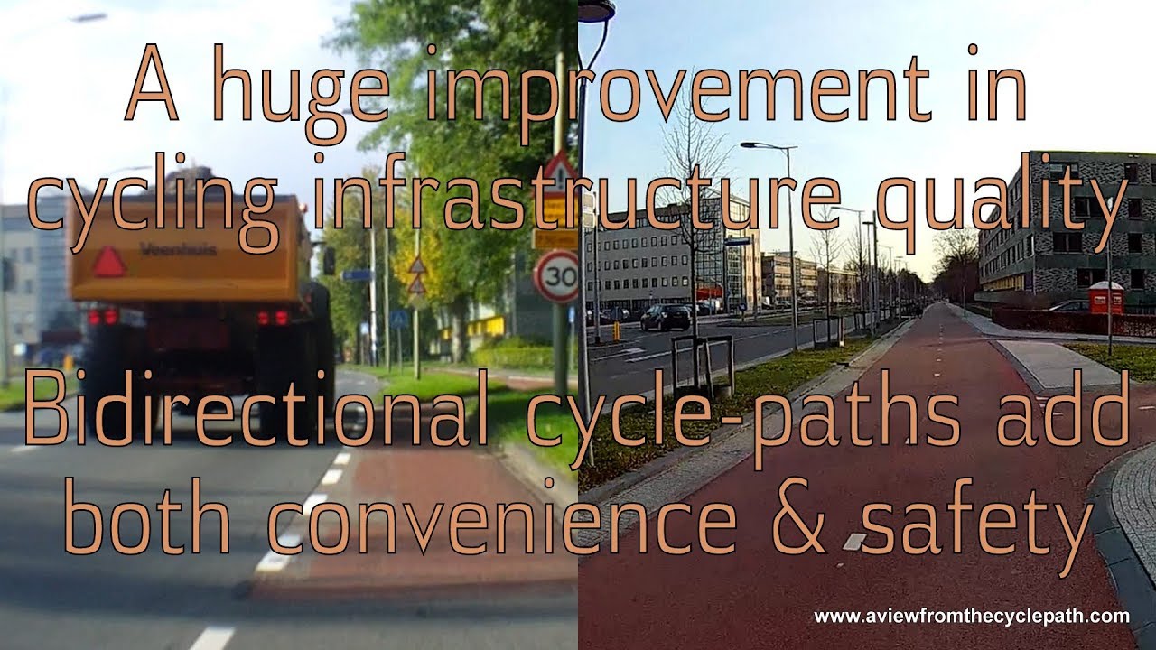 Heading south from Assen railway station. Double sided cycle-paths add safety and convenience.